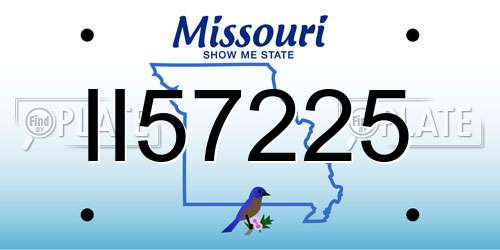 II57225 Missouri License Plate