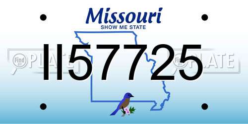 II57725 Missouri License Plate