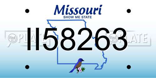 II58263 Missouri License Plate
