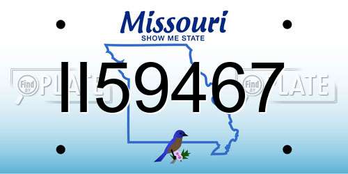 II59467 Missouri License Plate