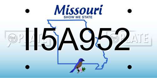 II5A952 Missouri License Plate