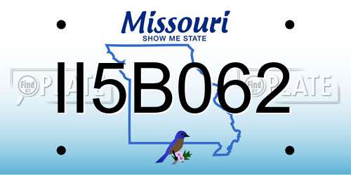 II5B062 Missouri License Plate