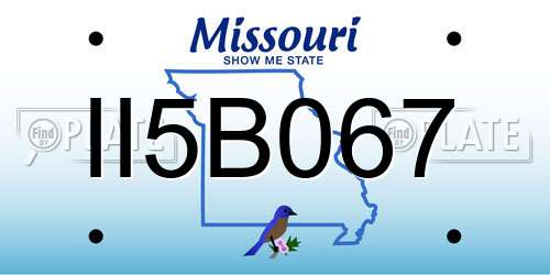 II5B067 Missouri License Plate