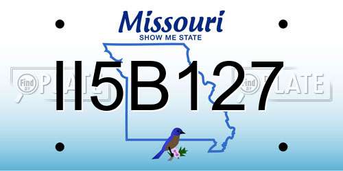 II5B127 Missouri License Plate