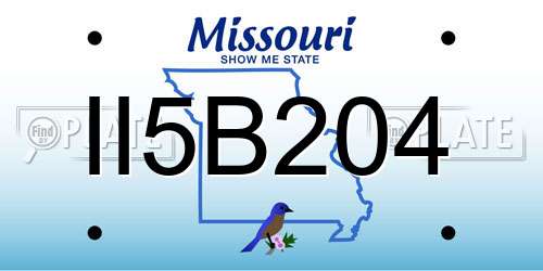 II5B204 Missouri License Plate
