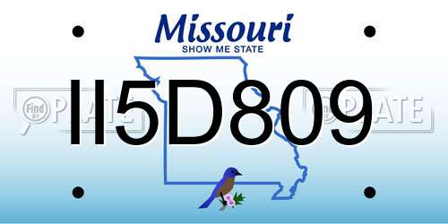II5D809 Missouri License Plate