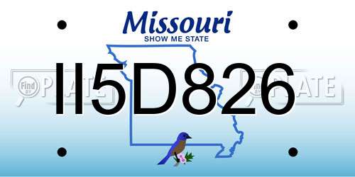 II5D826 Missouri License Plate