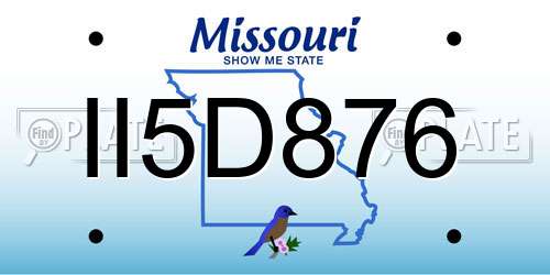II5D876 Missouri License Plate