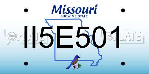 II5E501 Missouri License Plate