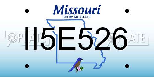 II5E526 Missouri License Plate