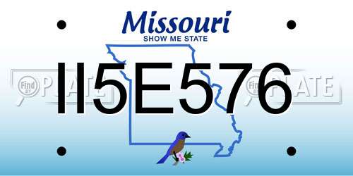 II5E576 Missouri License Plate
