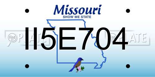 II5E704 Missouri License Plate