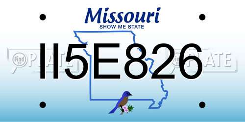 II5E826 Missouri License Plate