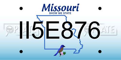 II5E876 Missouri License Plate