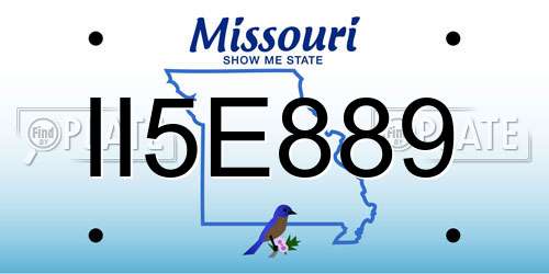 II5E889 Missouri License Plate