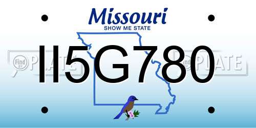II5G780 Missouri License Plate