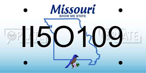 II5O109 Missouri License Plate