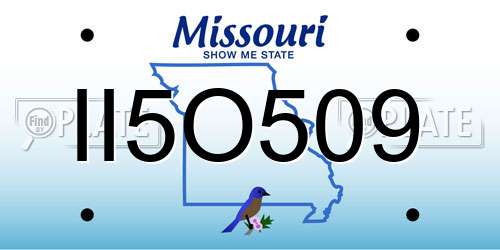 II5O509 Missouri License Plate