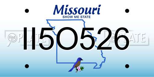 II5O526 Missouri License Plate