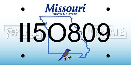 II5O809 Missouri License Plate
