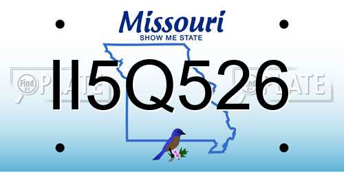 II5Q526 Missouri License Plate