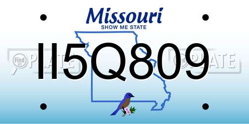 II5Q809 Missouri License Plate