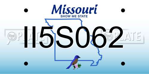 II5S062 Missouri License Plate