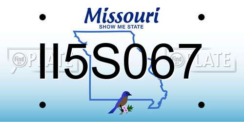 II5S067 Missouri License Plate