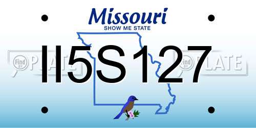 II5S127 Missouri License Plate