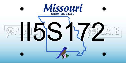 II5S172 Missouri License Plate