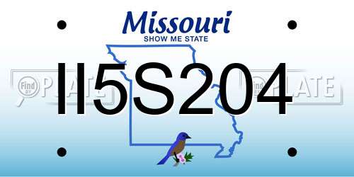 II5S204 Missouri License Plate