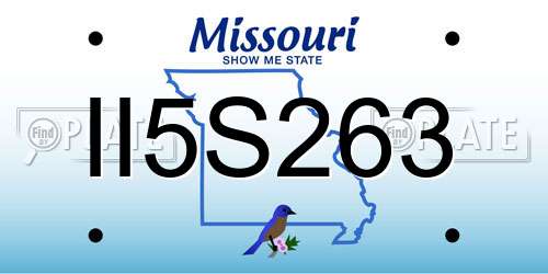 II5S263 Missouri License Plate