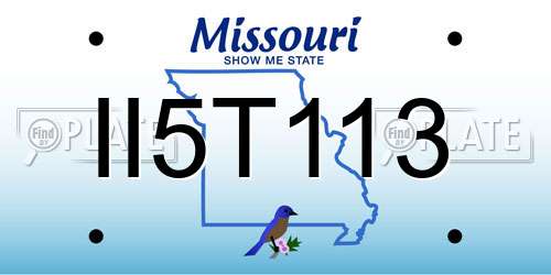 II5T113 Missouri License Plate