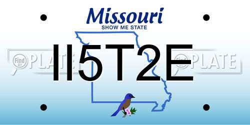 II5T2E Missouri License Plate