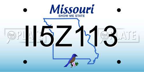 II5Z113 Missouri License Plate