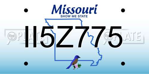 II5Z775 Missouri License Plate