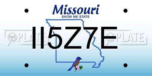 II5Z7E Missouri License Plate