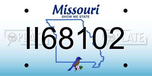 II68102 Missouri License Plate