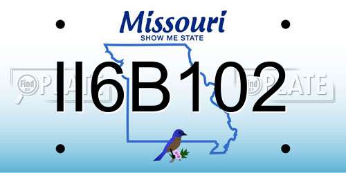 II6B102 Missouri License Plate