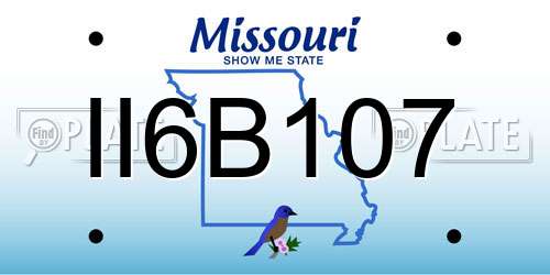 II6B107 Missouri License Plate