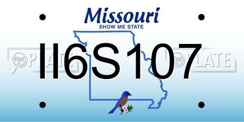 II6S107 Missouri License Plate