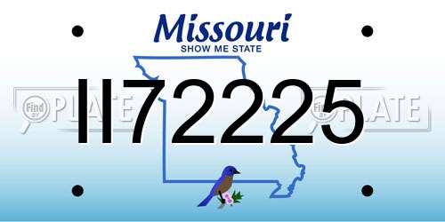 II72225 Missouri License Plate