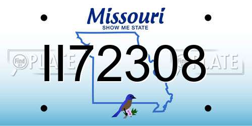 II72308 Missouri License Plate