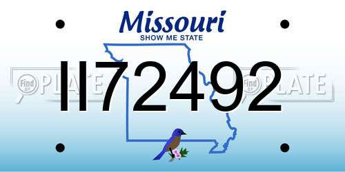 II72492 Missouri License Plate