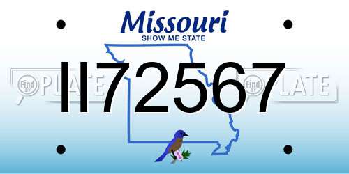 II72567 Missouri License Plate