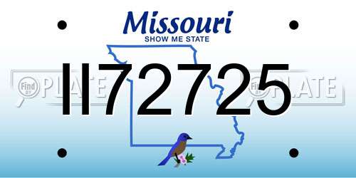 II72725 Missouri License Plate