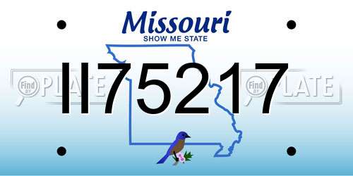 II75217 Missouri License Plate
