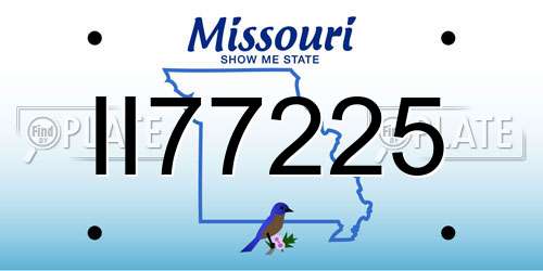 II77225 Missouri License Plate