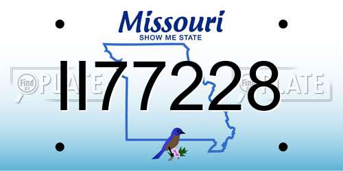 II77228 Missouri License Plate