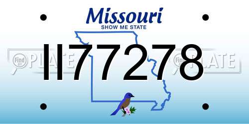 II77278 Missouri License Plate